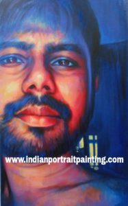 Creative hand painted portrait painting art