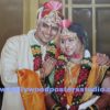 Hand painted wedding portraits on canvas
