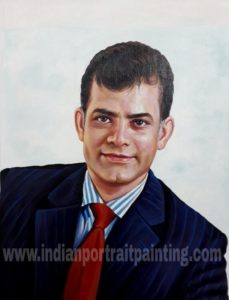 Oil portrait paintings on canvas by indian artists