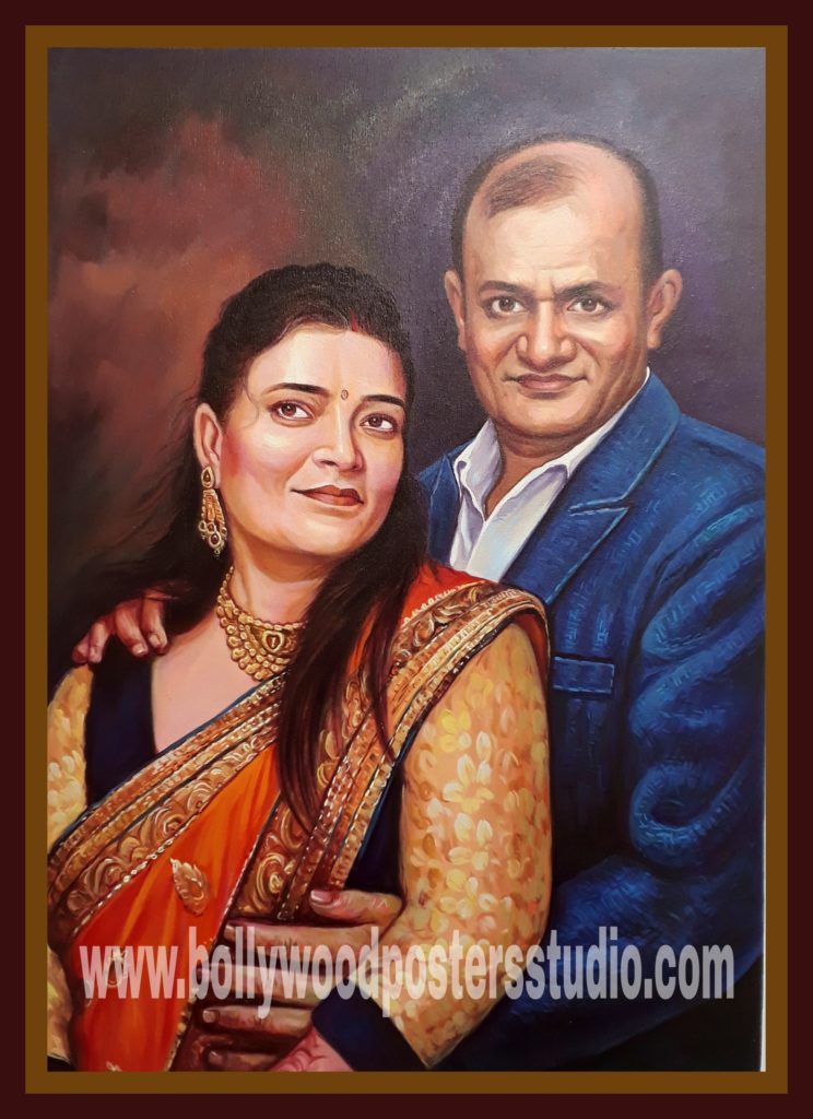 Photo to portrait painting online Oil Canvas portrait