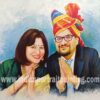 Indian traditional oil canvas portrait gift