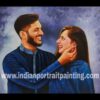 Realistic portrait painting of spouse